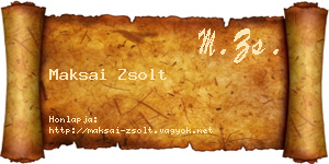 Maksai Zsolt névjegykártya